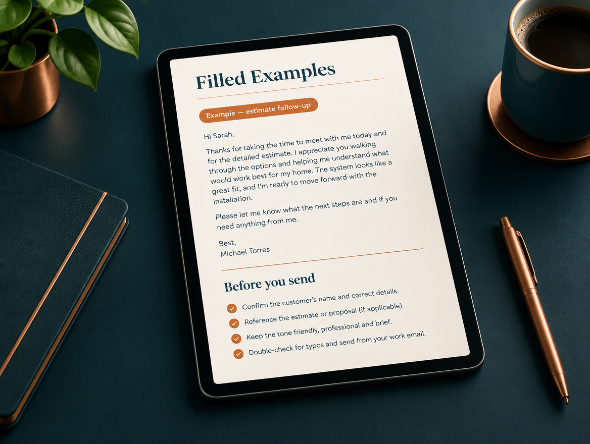 Illustrative product mockup: Filled Examples